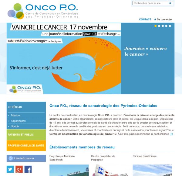 Page d'accueil d'Onco P.O.